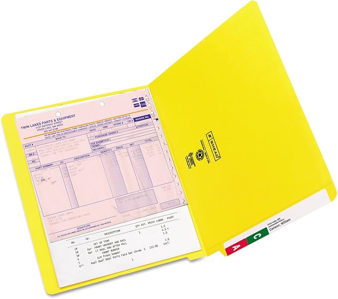 Smead End Tab File Folder, Shelf-Master Reinforced Straight-Cut Tab, Letter Size, Yellow, 100 per Box (25910)