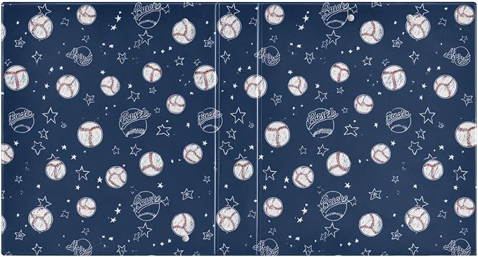 Baseballs and Stars Round Ring Binders 1.5 Inch Softball White Blue Purple 3 Ring Clipboard Binder for Office School Work Supplies File Folder 200 Sheet Capacity 2 Pieces