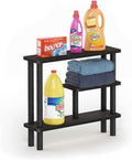 Furinno Turn-N-Tube Slim Space Saving Storage Rack, Espresso/Black | Storage Rack, Space Saving Shelf, for Bathroom, Living Room, Entryway