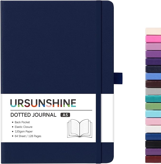 Dotted Journal/Notebook - Dot Grid Hard Cover Notebook, 5.3'' x 8.26''