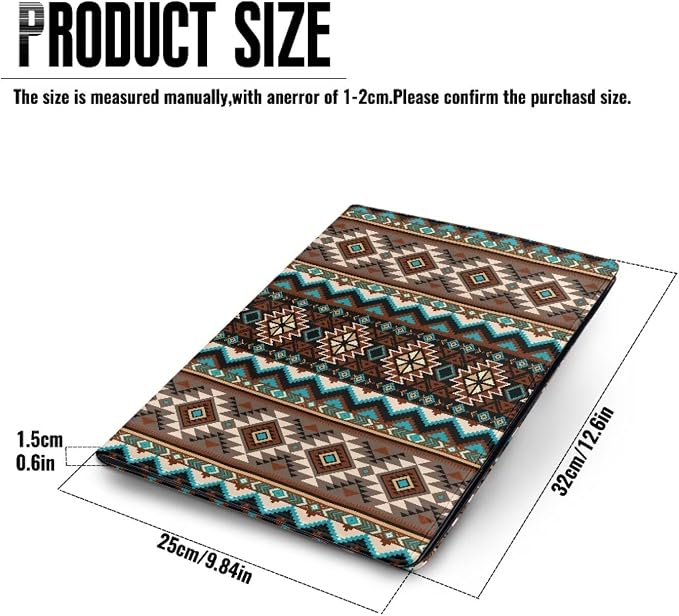 Dreaweet Aztec Tribal Geometric Leather Portfolio Women Men Business Portfolio Organizer Interview Resume Folder Legal Document Organizer Letter Size Writing Pad
