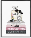 Cosmetics on Bookshelf Glam, 11 x 14 Inch Framed Giclée Print | Stupell Industries · By Amanda Greenwood · Ready to hang · Chic gift for fashion lovers · Made in USA
