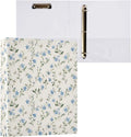 Blue Flowers Pattern 3 Ring Binder 1.5 Inch 1 Pack with 200 Sheet for Kids School Supplies Women Men Office