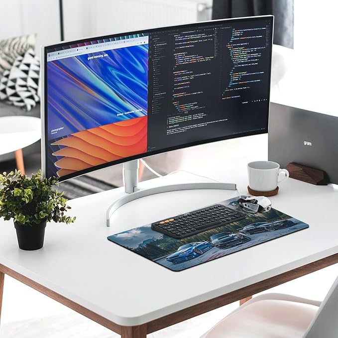 Car Large Mouse Pad Gaming R34 Sport Car Stance Mountain Landscape Desk Mat Big Mousepad Extended Keyboard Computer Pad Office Desk Organizers and Accessories 30x60cm, Style