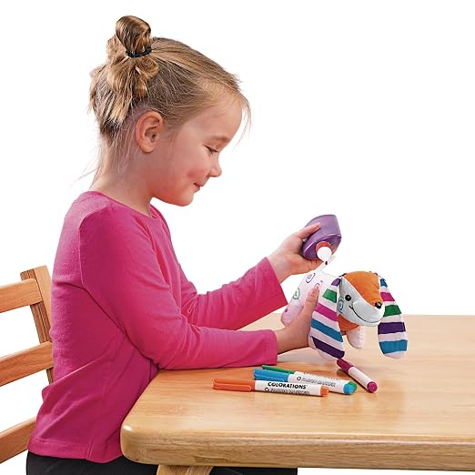 Colorations Set of 12 Decorate Your Own Fabric Plush Stuffed Puppy Dog, Arts & Crafts, Autograph, Signatures, Smooth, 4-1/4"H x 8-1/4"L each