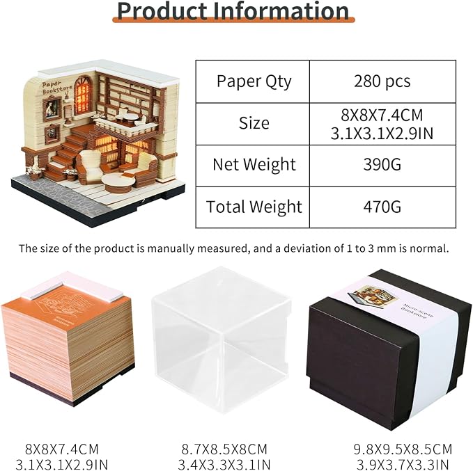 3D Time Piece Calendar, 2027 Desk Calendar With LED Light, 3d Tree Memo Pad Creative Desk Calendar, Christmas Gift for Colleague Friend, Desktop Decoration(Bookstore)