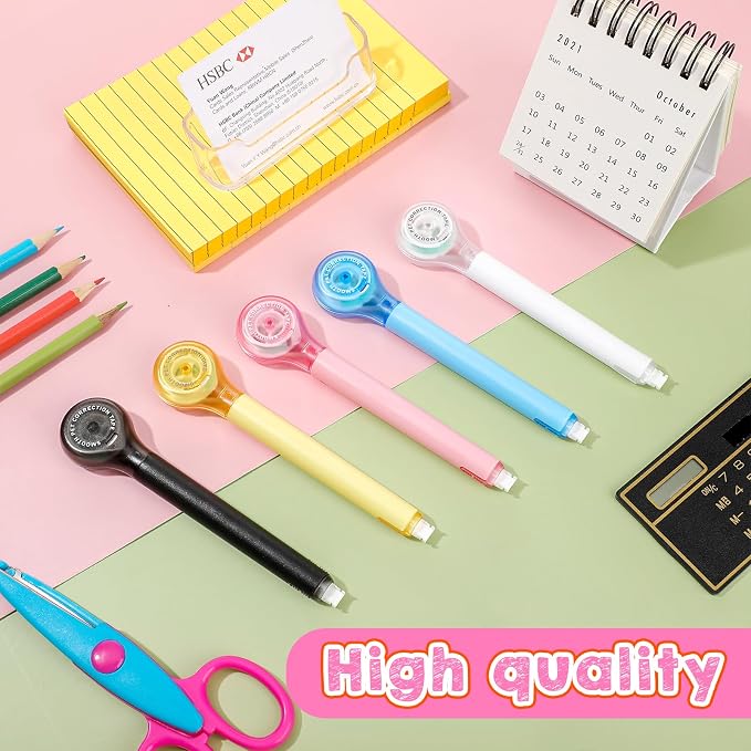 Gersoniel 50 Pack Correction Tape Pen for School Office,Bright Color