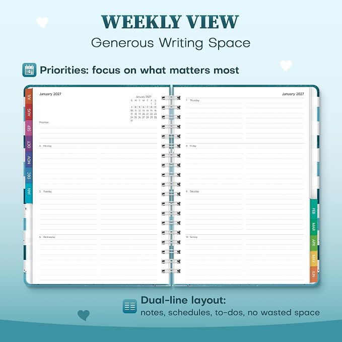 Planner 2026-2027 Weekly & Monthly Academic Planner, 7.4" x 10.2"