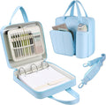 Upgraded Zipper Binder | 3-Inch & 2-Inch O-Rings, 600 Sheet Capacity Trapper Keeper with 13 Inch Laptop Sleeve & Water Bottle Holder, Binder Bag with Multi-Pockets & Shoulder Strap (Blue)