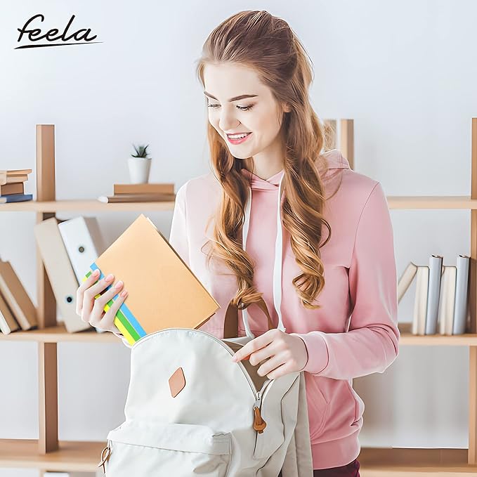 feela 96 Pack Composition Notebooks Bulk, Kraft Cover Lined Blank College Ruled Composition Travel Journals with Rainbow Spines For Women Students Business, 60 Pages, 8.3”x 5.5”, A5, 8 Colors