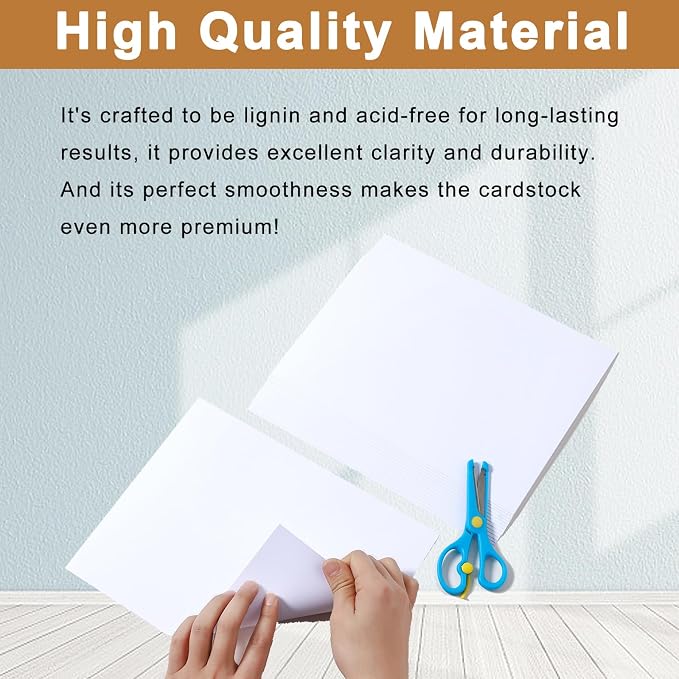 Silunkia 28 Sheets Bright White Cardstock 8.5 x 11 Certificate Paper 92lb | Heavyweight White Card Stock Printer Paper for DIY Cards, Wedding, Business Cards, Menus, Invitations, Scrapbooking