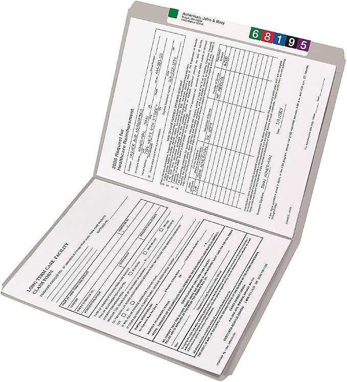 Smead File Folder, Reinforced Straight-Cut Tab, Letter Size, Gray, 100 per Box (12310)