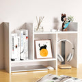 Desk Shelves Wood Desktop Orgnizer Shelf. Office Organization for Top of Desk Organizers and Accessories Bookshelf Shelving,Adjustable Tier H-Shape Mini Bookcase(White)