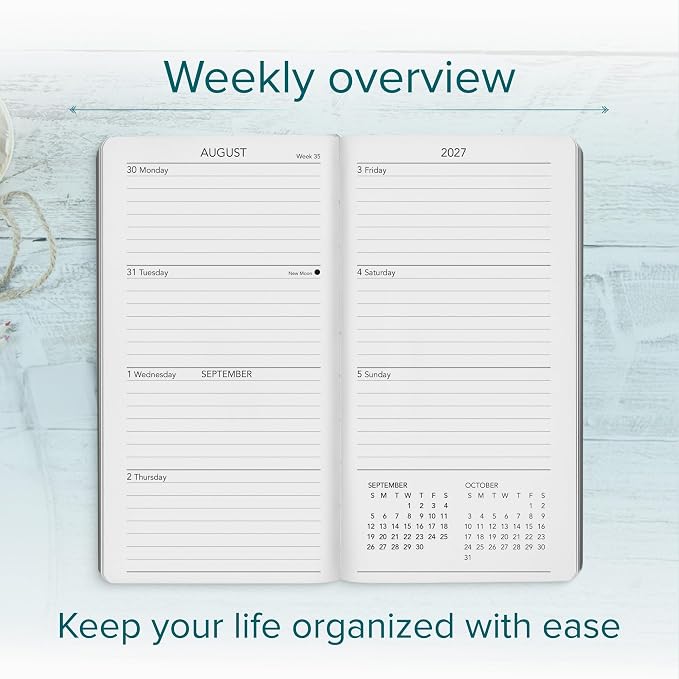 Harbor Pocket Weekly Monthly Planner 2026-2027 Leida Pine