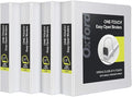 Oxford 3 Ring Binders, Binders for School and Office, 1.5 Inch ONE-Touch Easy Open D Rings, 3-Sided View Binder Covers, Xtralife Hinge, Non-Stick, PVC-Free, White, 375-Sheet Capacity, 4 Pack (79906)
