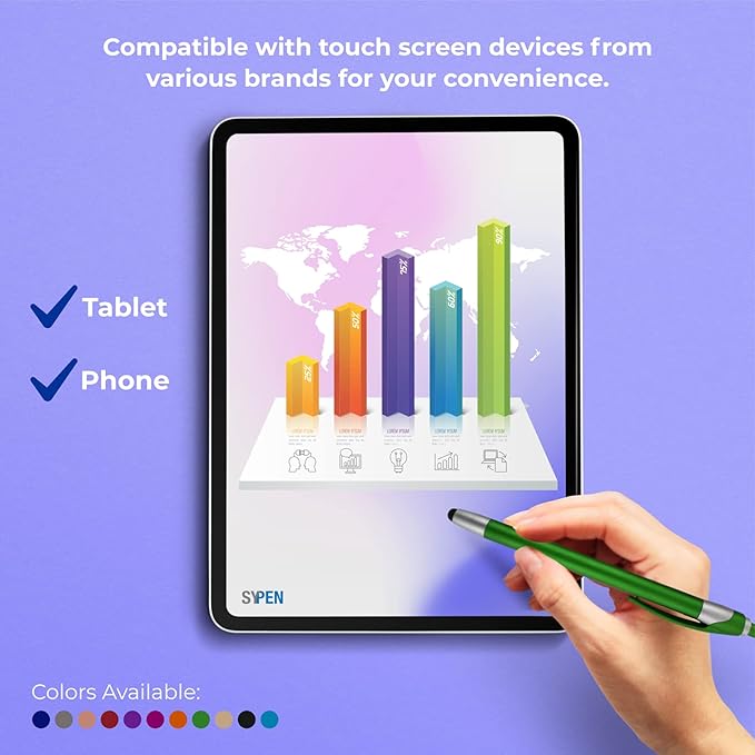 Personalized With your Custom Logo or Text Pens-Pack of 450- for Marketing, Parties, and Events, 2 in 1 Capacitive Stylus & Ballpoint Pen Compatible With Touchscreen Devices, Black Ink, Grey Pens