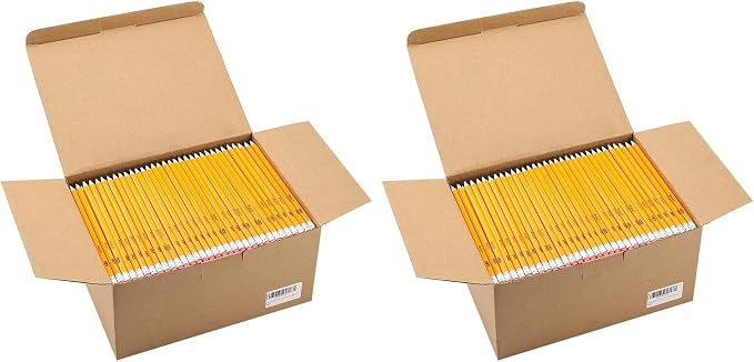 Madisi Wood-Cased #2 HB Pencils, Yellow, Pre-sharpened, Bulk Pack, 576 pencils in box (Pack of 2)