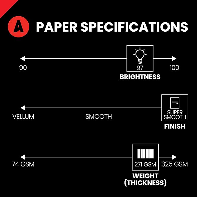 Accent Opaque White Cardstock Paper, 100lb Cover, 271 gsm, 18x12 card stock, 4 Ream Case / 700 Sheets, Heavy Cardstock with Super Smooth Finish (189029C)