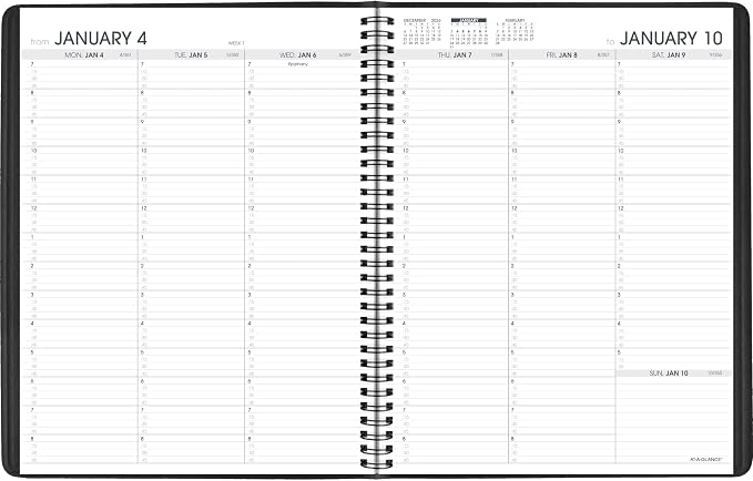 AT-A-GLANCE 2027 Appointment Book Planner, Weekly, 13-Month Jan-Jan, 8.25" x 11", Black (709500527)