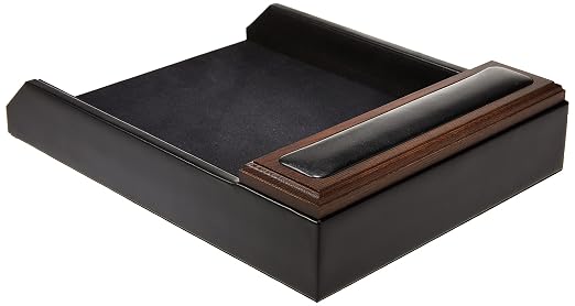 DACASSO Leather Desktop Letter Tray - Luxury Letter Holder & Paper Organizer for Desk - Office Organization & Executive Desk Decor - (Black)