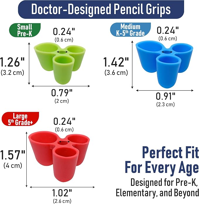 The Classics Writing Claw Pencil Grip Medium 12 Pack – Ergonomic Aid for Kids, Pre-K, Special Needs, Fits Pencils, Pens, Utensils, Right or Left Hand, Easy Grip Trainer, Occupational Therapy