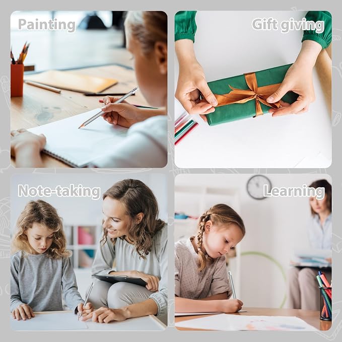 12 PCS Silver Colored Pencils with Eraser Pre Sharpened Pencil 2 HB - Ideal for Checking, Grading, Tests & Office/School Supplies (Silver)