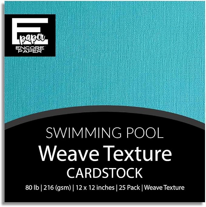 Swimming Pool—12x12 Textured Cardstock | 80lb Textured Blue Scrapbook Paper | Premium Cardstock for Cricut Cutting | 25 Sheets