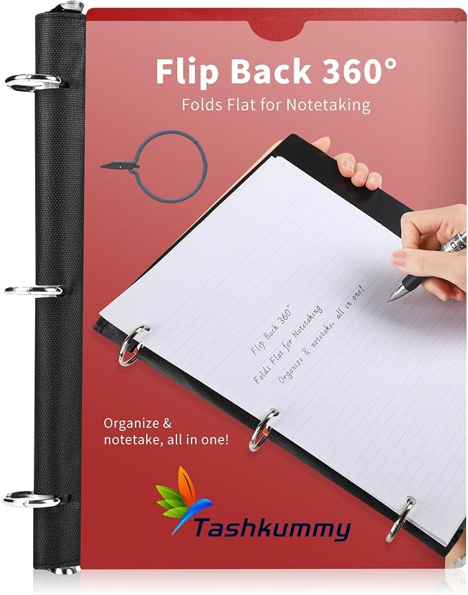 360° Pivotable 3 Ring Binder, Upgraded Foldable Binders 1 inch 4 Pack, Thin Small Three Ring Binder Fits 8.5" x 11", for Home, School and Office Binders Supplies