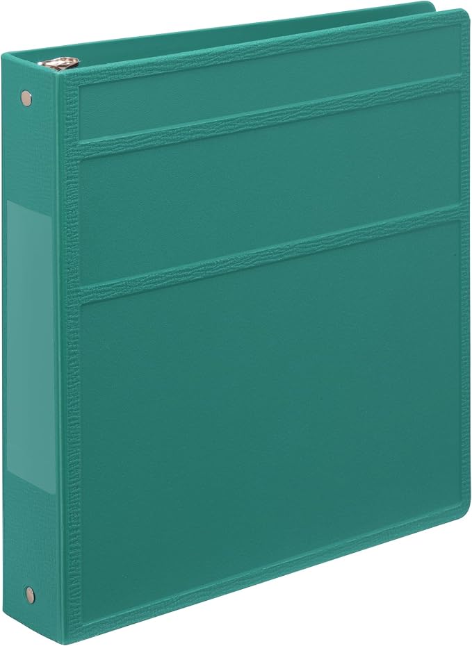 Carstens 1.5-Inch Heavy Duty 3-Ring Binder - Side Opening, Teal, Durable Plastic, No-Gap Rings, Waterproof Covers, No Pockets, Holds 250 US Letter Sheets, BPA-Free, Made in USA (2043-3R), Case of 20