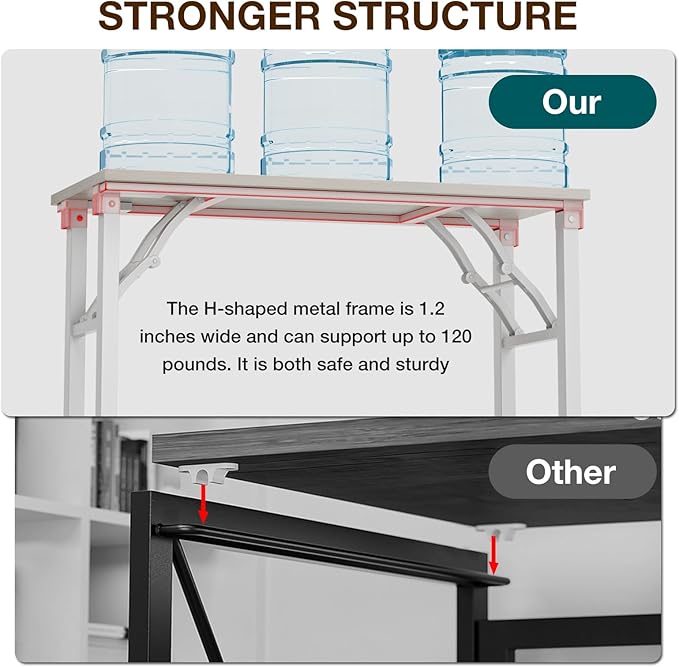 TEMI Small Computer Desk Folding Table - 35.8" Foldable Office Desk, No Assembly, Perfect for Small Spaces in Bedroom, Dorm, or Apartment, Portable Mini Desk or Study Table Compact Design, White Ash
