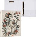 Custom 3 Ring Binder Skeleton and Roses 1.5" Round Ring Binders Personalized Name View Binder with 200 Sheet for Women Men Office Kids School Supplies, 1 Pack