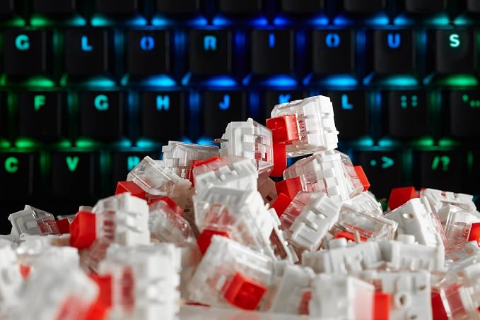 Kailh Box Red Mechanical Keyboard Switches - 120 Pack - Linear, 45g Actuation Force, Dust & Waterproof, Ideal for Smooth Typing