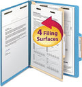 Smead Classification File Folder, 2" Expansion, 2/5-Cut Tab, Letter Size, 10 per Box (1 Divider, Blue)