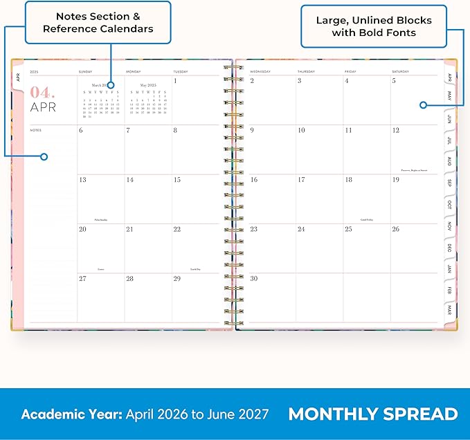 Blue Sky 2026-2027 Weekly & Monthly Academic Planner, 8.5"x11", Nerina