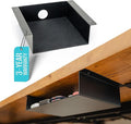COREMINDED Under Desk Storage Shelf - Carbon Steel Under Desk Tray with Cable Management, Mountable Add-On Shelf for Table & Office Desks (7.5" x 8" x 2.8")
