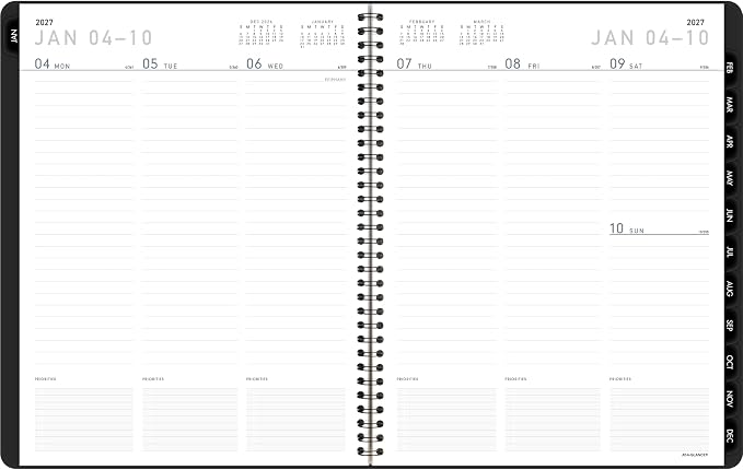 AT-A-GLANCE 2027 Planner, Weekly & Monthly, 8.25" x 11", Contemporary Lite, Black (7095XL0527)