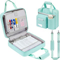 3 Ring Zipper Binder Bag, 3 Inch D-Ring 700 Sheet Capacity, Portable File Organizer with Removable Shoulder Strap & Multiple Pockets for School Office Travel Summer Study Back to School,Mint Green