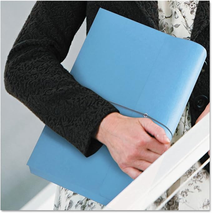 Smead Colored Expanding File Wallet with Flap and Cord Closure, 2" Expansion, Letter Size, Blue, 10 per Box (77203)