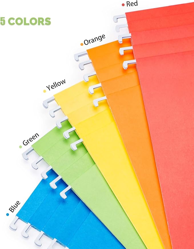 Oterri 6 Pack Blue File Organizer, Small Storage Box and 25 Pack Hanging File Folders