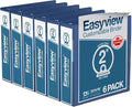 Easyview 3-Ring Binder, Clear-View Cover, 2" Round Rings, 6 Pack | Heavy-duty binder, fits 8.5" x 11" paper, royal blue, customizable cover, made in Canada, ideal for school or office use