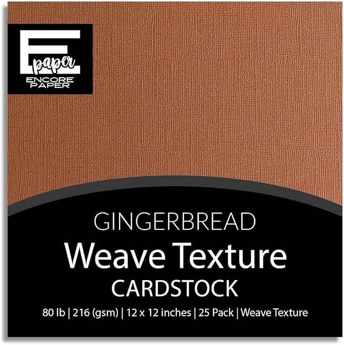 Gingerbread—12x12 Textured Cardstock | 80lb Textured Brown Scrapbook Paper | Premium Cardstock for Cricut Cutting | 25 Sheets