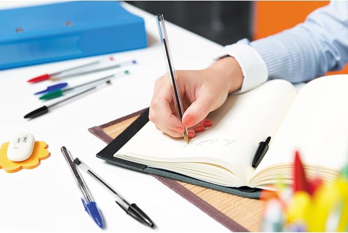 BIC Cristal Original Ballpoint Pens Medium Point (1.0 mm) â€“ Assorted Colours, Pouch of 20+7