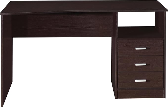 Techni Mobili 51 Inch Classic Computer Desk w/Drawers & Storage, Wenge | 51 Inch classic desk with 3 drawers, spacious storage, sturdy frame, and functional home office workstation for modern setups