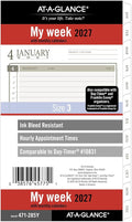 AT-A-GLANCE 2027 Planner Refill, Weekly & Monthly, 3.75" x 6.75", Portable Size 3, Tabbed, 6-Ring Loose-Leaf (471-285Y-27)