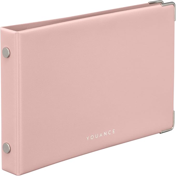 Maruman YOUANCE 5-Ring Binder, Holds 60 Sheets, Mini 3.8"x6", Light Pink | Durable Vinyl Cover, Storage Pocket, Includes 5 Colored 3mm Graph Paper Sheets & Clear Sheet Protector, Made in Japan