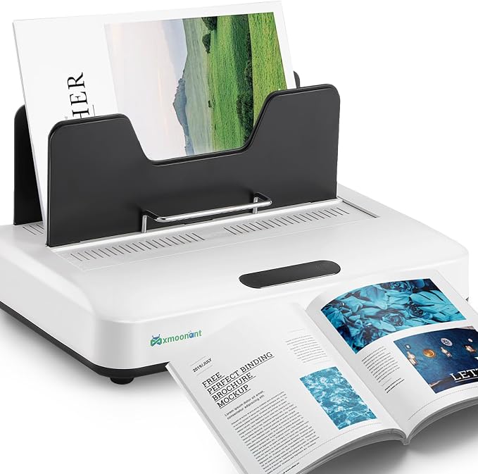 Mxmoonant Thermal Binding Machine PRO 500 Sheets, for A3(Short Edge)/A4/A5 | 1-60mm Thickness, Instant Use, 3 Levels Digital Touch Panel Clear Readout, Air Cooling, Microwave Vibration Align, 110V