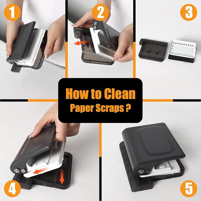 10 Hole Punch Binding Machine for Planners with 10 Multi-Color Binder Rings | 30 Holes on A4, 20 Holes on A5, 26 Holes on B5, 10 Sheet Capacity (Black)