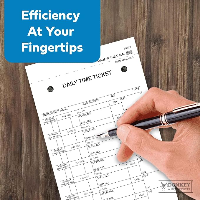 Daily Time and Job Ticket - 10 Labels per Sheet (3-Part) (Form JT-10-PSG) (500 per Box)