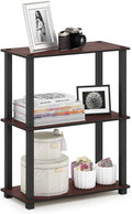 Furinno TURN-S-TUBE Storage Shelves, 3-Tier Book Shelf, Corner Shelf, Toolless Open Shelves, for Organization and Storage, Living Room, Garage, Home Office, Dark Cherry