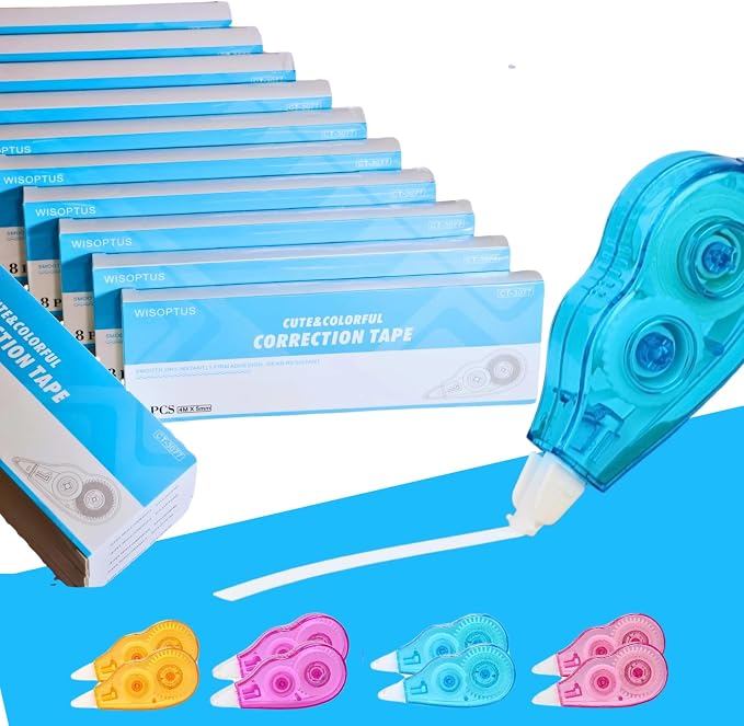 120-Pack Correction Tape, Easy to Use Mini Correction Tape Bulk, Dry Instant Tear-Resistant and Silent, School Office Supplies, Multicolor